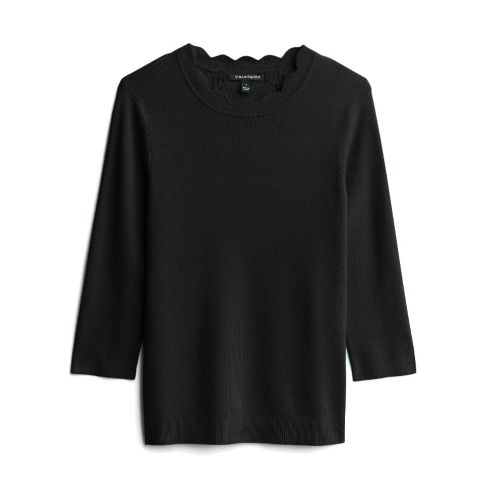 41 Hawthorn Black Scalloped Pullover